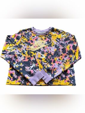 Nike Girls XL Sweatshirt Colorful Graphic Logo Pullover Crewneck